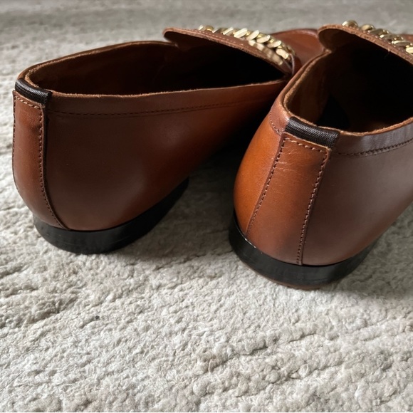 Aldo Sleek Tan color Loafers with chain detail Sz 10 - Picture 4 of 9